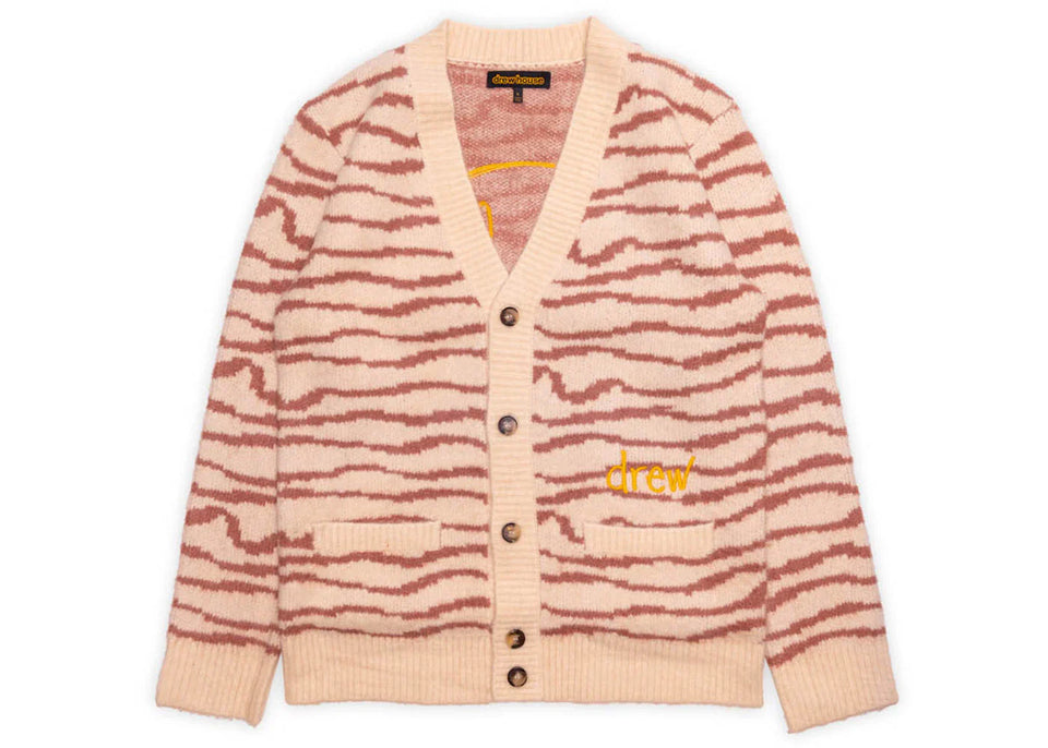Drew House Sketch Mascot Squiggle Cardigan Ivory/Mauve