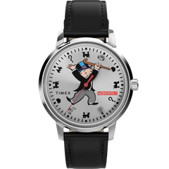 Timex x Monopoly Marlin Leather Strap Silver Tone - 38 mm