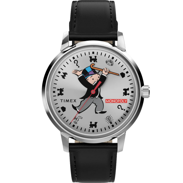 Timex x Monopoly Marlin Leather Strap Silver Tone - 38 mm