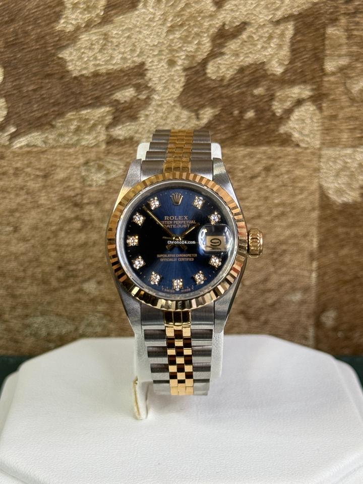 Rolex | Datejust | 69173 | Yellow gold | 26 mm | Gold/Steel | Blue | Automatic