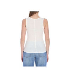White Cotton Blend Tank Top