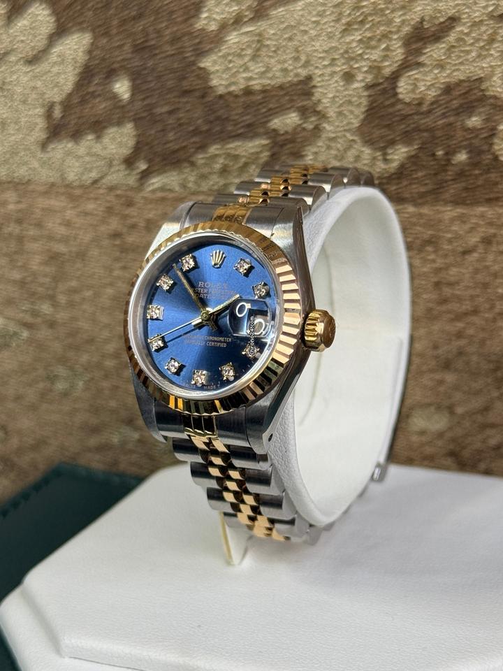 Rolex | Datejust | 69173 | Yellow gold | 26 mm | Gold/Steel | Blue | Automatic