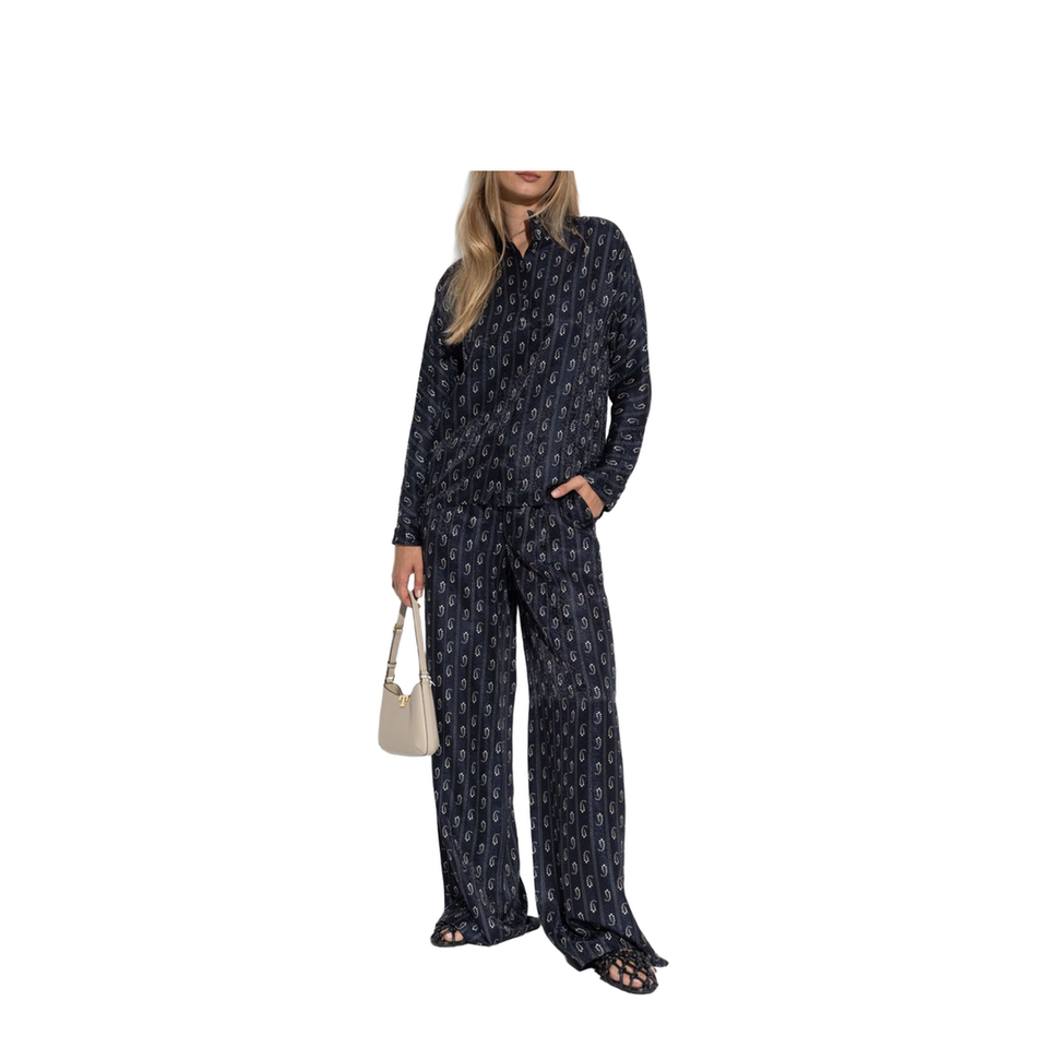 Paisley-Print Straight-Leg Trousers