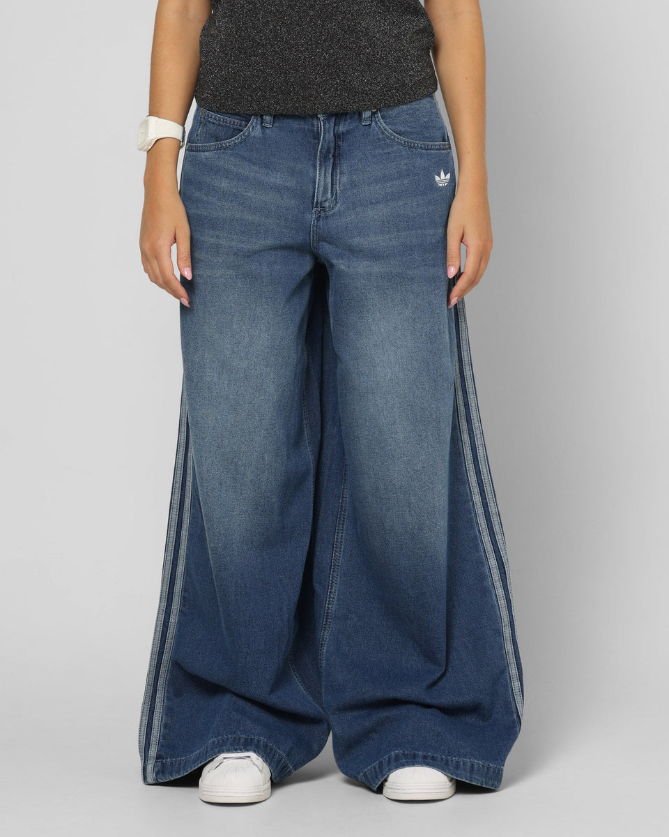 adidas Women's Denim Wide Pants Indigo Denim