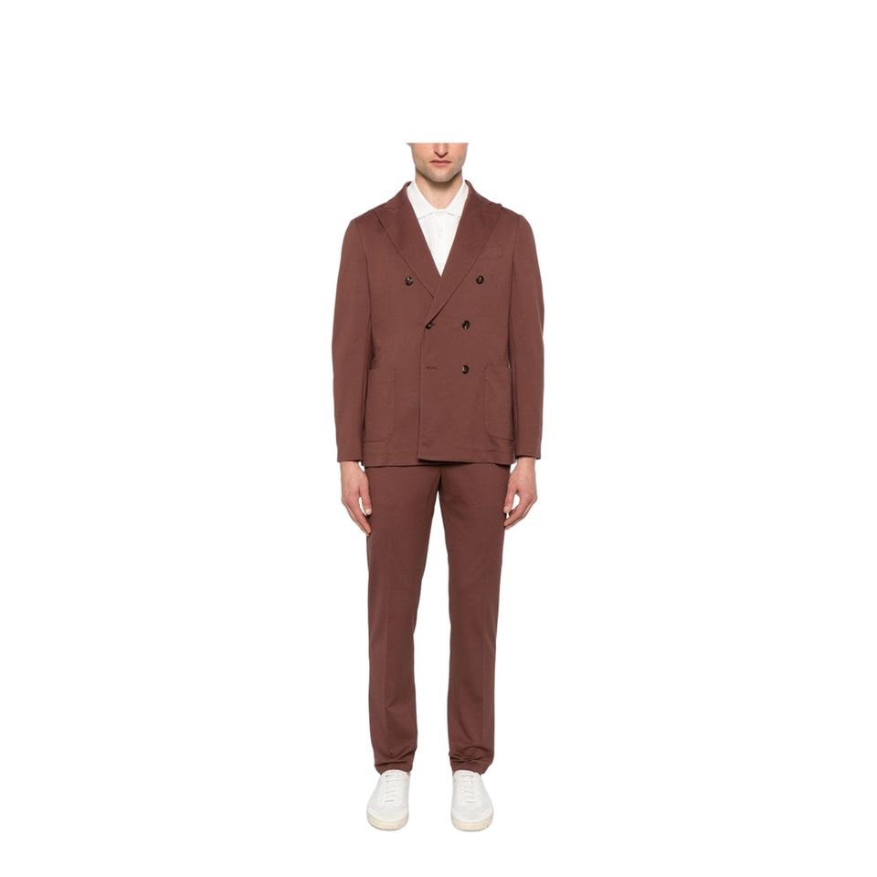 Cotton Trousers In Brown