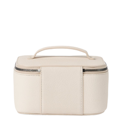 Zipper Grained Calfskin Jewelry Box - White