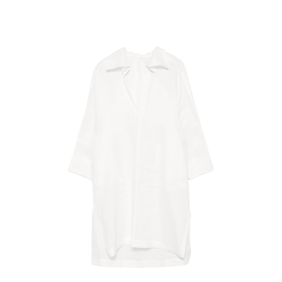 White Shorts Side Slits Top