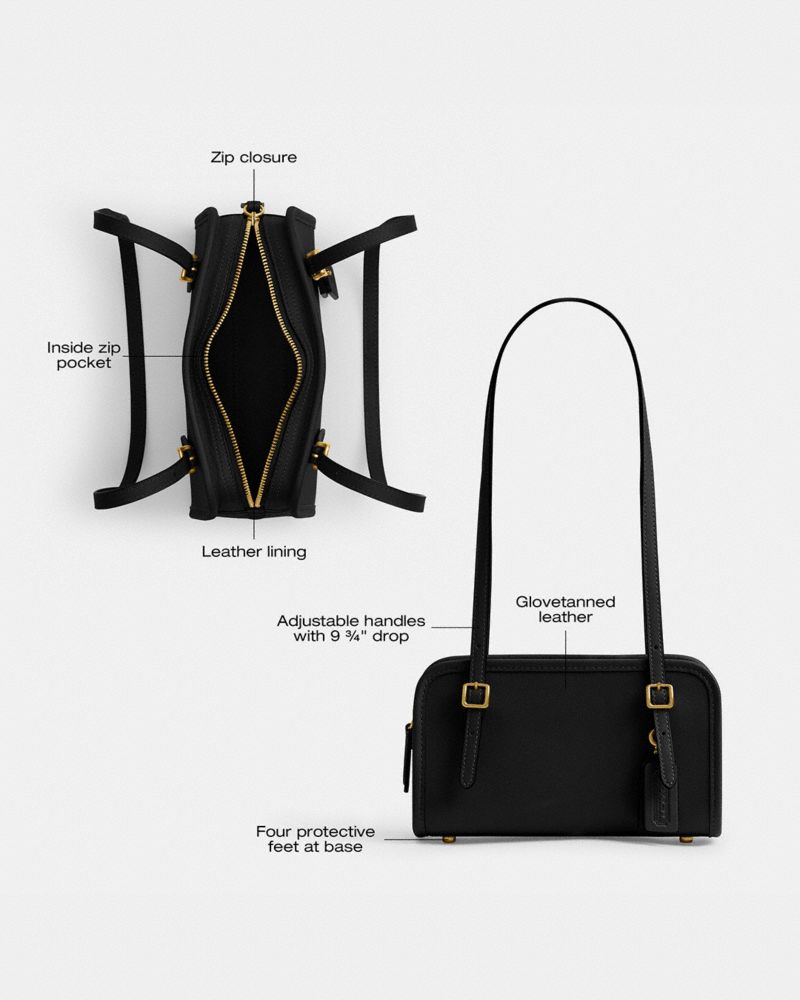 Coach Swing Zip Bag 20 Brass-Black