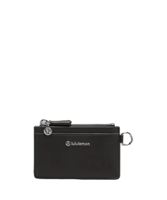 Lululemon Leather Alternative Card Case Black/Silver