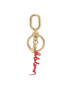 Lululemon Metal Script Keychain Lulu Red/Gold