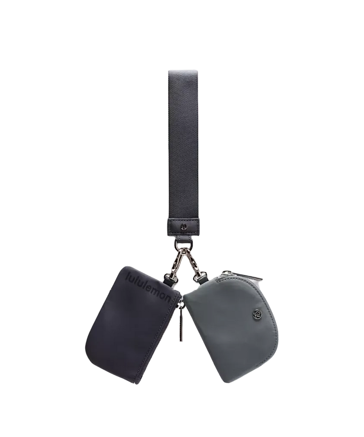 Lululemon Dual Pouch Wristlet Oil Grey/Black Nigh