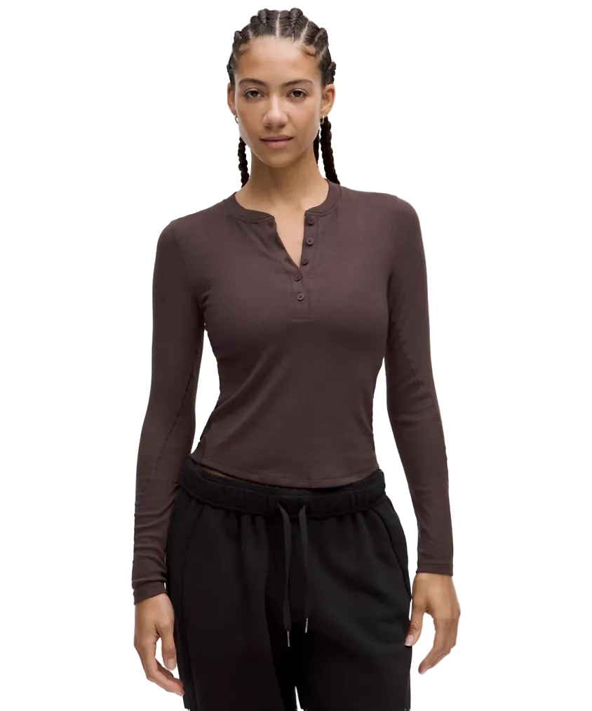 Lululemon Hold Tight Long-Sleeve Henley Sheer Oak