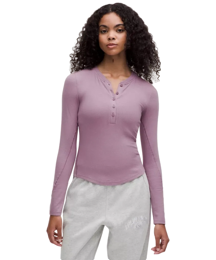 Lululemon Hold Tight Long-Sleeve Henley Lavender Lux