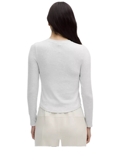 Lululemon Hold Tight Long-Sleeve Henley Heathered Core Ultra Light Grey