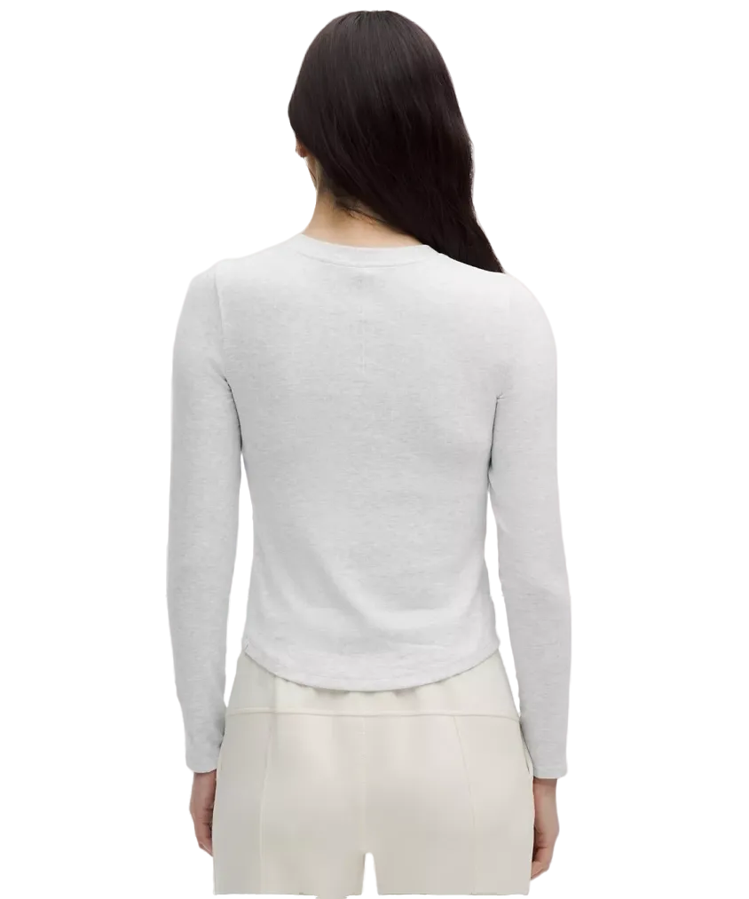 Lululemon Hold Tight Long-Sleeve Henley Heathered Core Ultra Light Grey