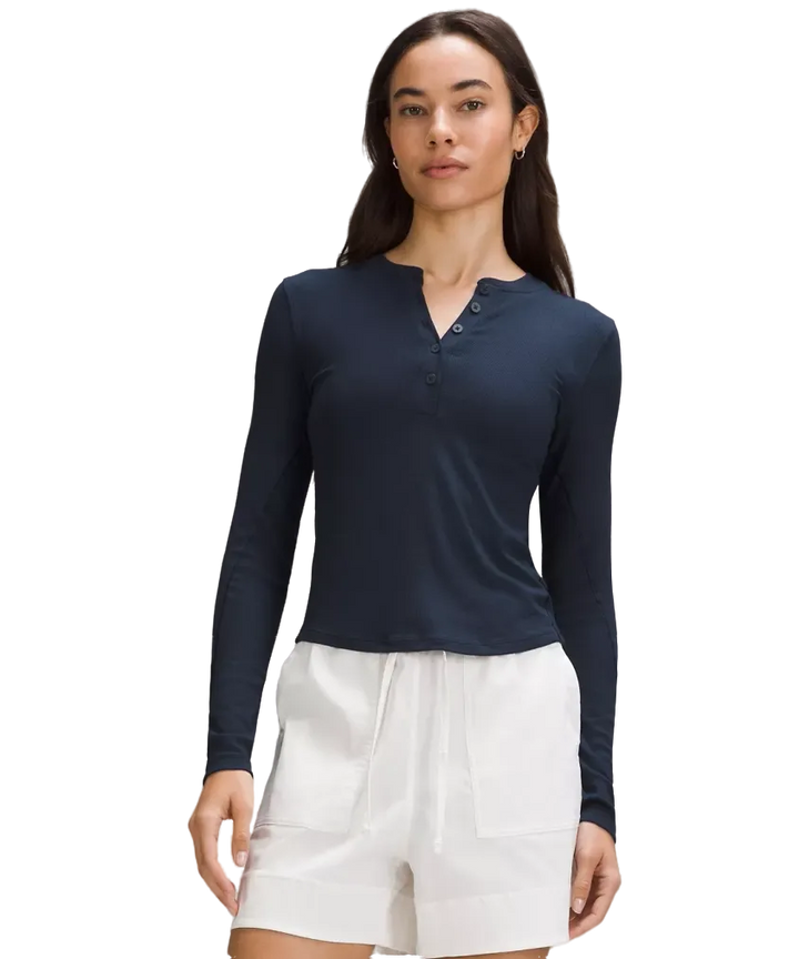 Lululemon Hold Tight Long-Sleeve Henley True Navy