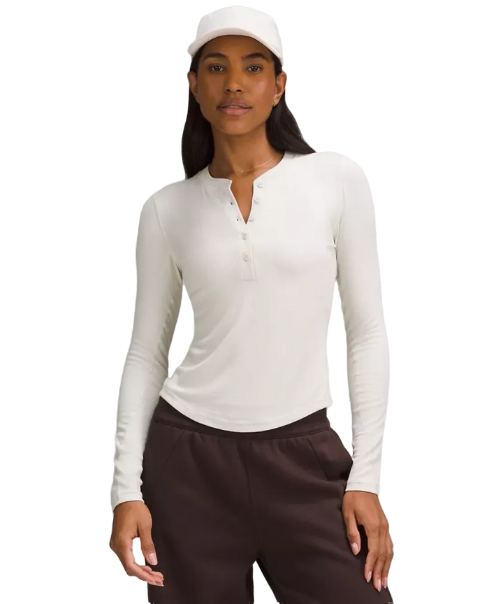 Lululemon Hold Tight Long-Sleeve Henley Bone