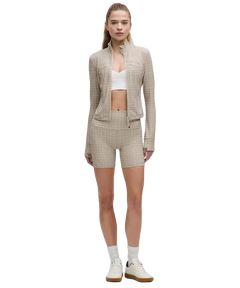 Lululemon Define Cropped Jacket Nulu Glow Grid Light Ivory Multi