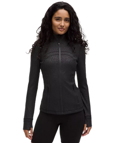 Lululemon Define Jacket Nulu Leopard Daisy Emboss Black