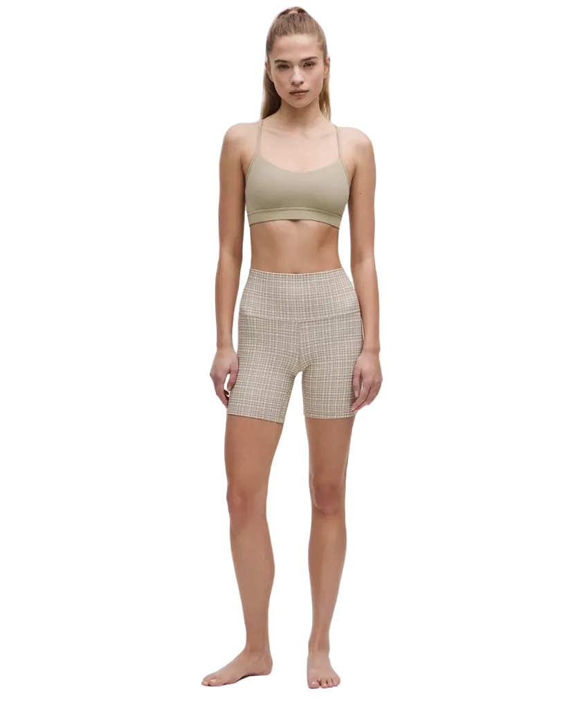 Lululemon Align High-Rise Shorts 6" Glow Grid Light Ivory Multi