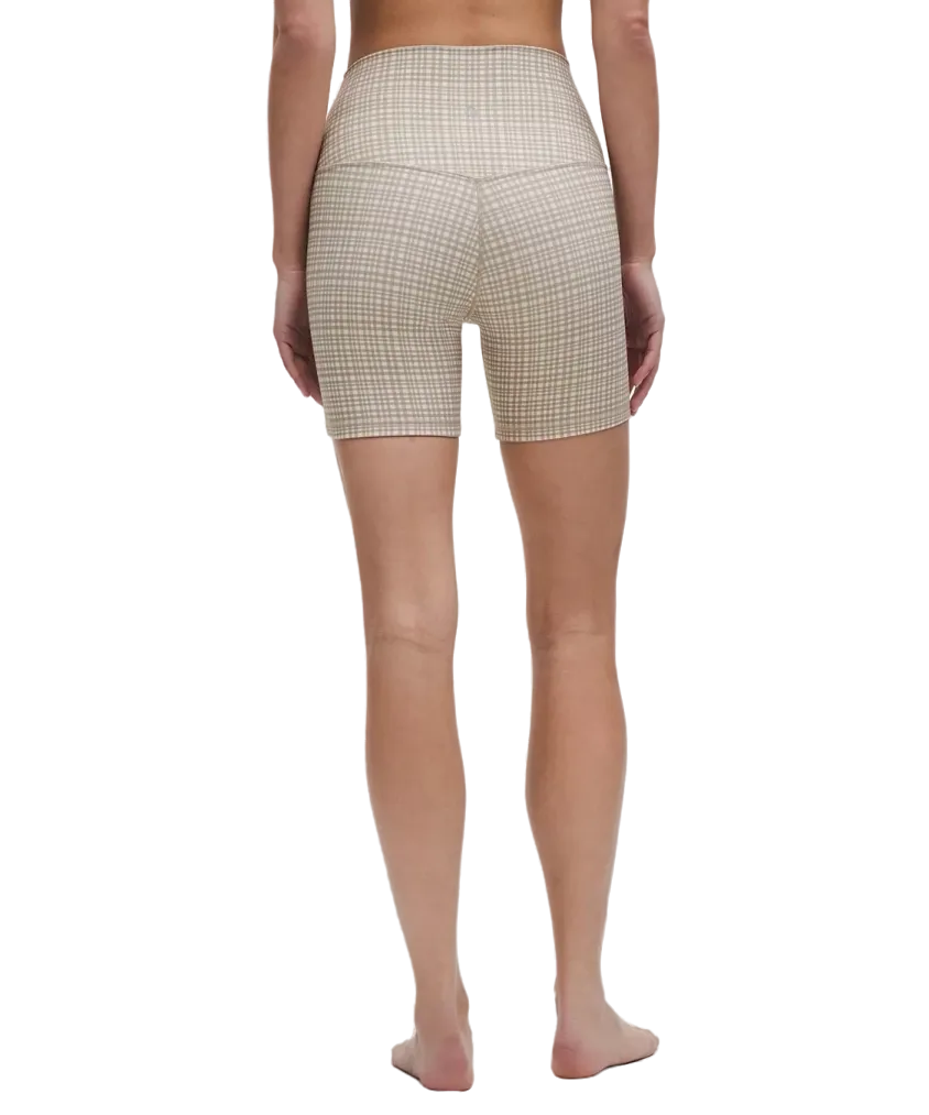 Lululemon Align High-Rise Shorts 6" Glow Grid Light Ivory Multi