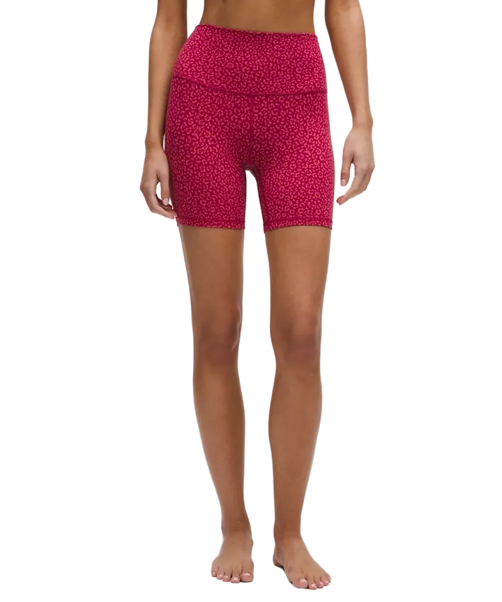 Lululemon Align High-Rise Shorts 6" Leopard Daisy Desert Red Magenta Smoke