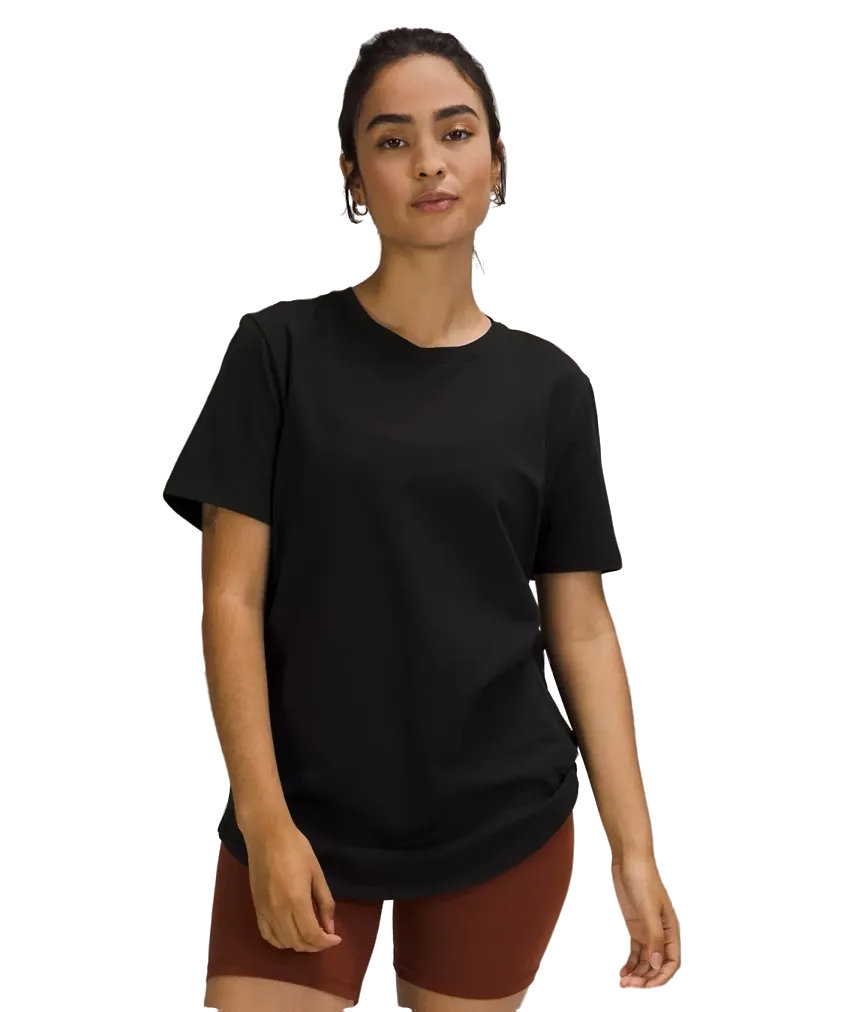 Lululemon Love Curved-Hem Crewneck T-Shirt Pink Haze Black