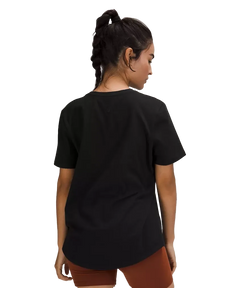 Lululemon Love Curved-Hem Crewneck T-Shirt Pink Haze Black