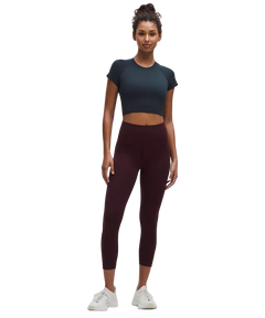 Lululemon Swiftly Tech Cropped Shorts-Sleeve Shirt 2.0 True Navy