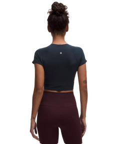 Lululemon Swiftly Tech Cropped Shorts-Sleeve Shirt 2.0 True Navy
