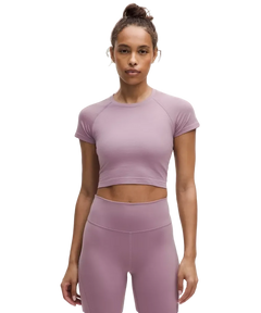 Lululemon Swiftly Tech Cropped Shorts-Sleeve Shirt 2.0 Lavender Lux