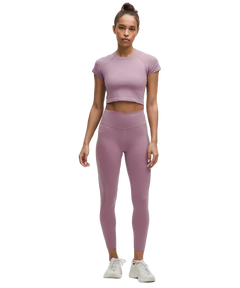 Lululemon Swiftly Tech Cropped Shorts-Sleeve Shirt 2.0 Lavender Lux