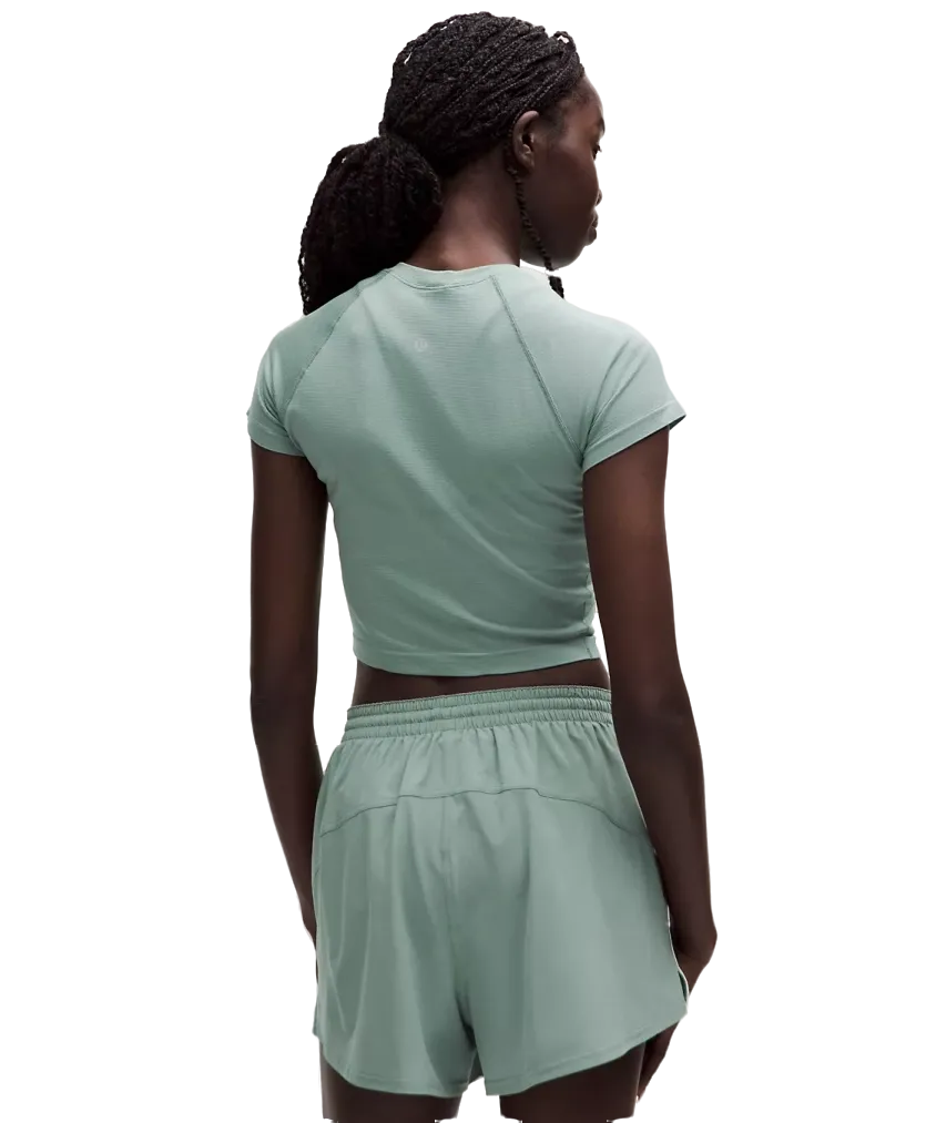 Lululemon Swiftly Tech Cropped Shorts-Sleeve Shirt 2.0 Crater Blue