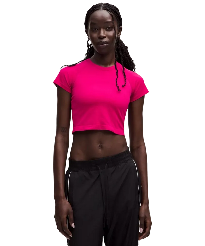 Lululemon Swiftly Tech Cropped Shorts-Sleeve Shirt 2.0 Passionate