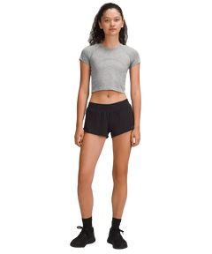 Lululemon Swiftly Tech Cropped Shorts-Sleeve Shirt 2.0 Lululemon Swiftly Tech Cropped Shorts-Sleeve Shirt 2.0 Slate/White