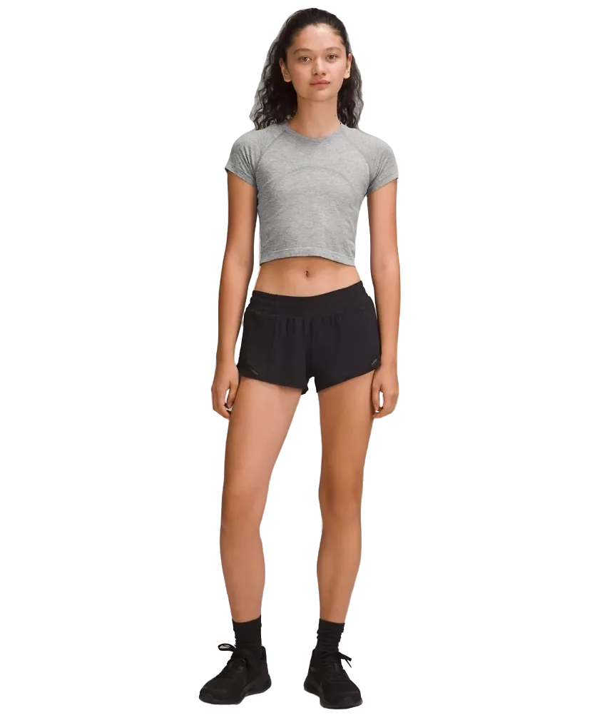 Lululemon Swiftly Tech Cropped Shorts-Sleeve Shirt 2.0 Lululemon Swiftly Tech Cropped Shorts-Sleeve Shirt 2.0 Slate/White