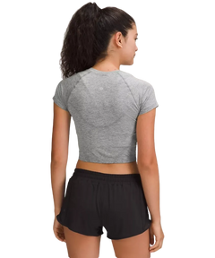 Lululemon Swiftly Tech Cropped Shorts-Sleeve Shirt 2.0 Lululemon Swiftly Tech Cropped Shorts-Sleeve Shirt 2.0 Slate/White