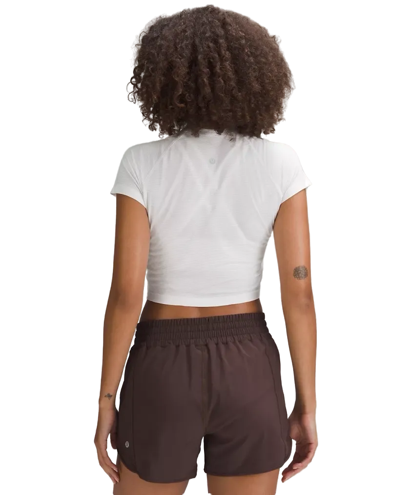 Lululemon Swiftly Tech Cropped Shorts-Sleeve Shirt 2.0 White