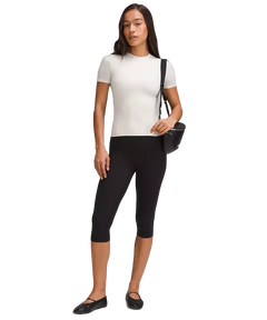 Lululemon Wundermost Ultra-Soft Nulu Hip-Length Crewneck Shirt Bone