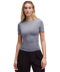 Lululemon Wundermost Ultra-Soft Nulu Hip-Length Crewneck Shirt Solar Grey