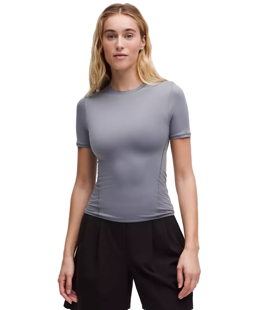 Lululemon Wundermost Ultra-Soft Nulu Hip-Length Crewneck Shirt Solar Grey