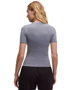 Lululemon Wundermost Ultra-Soft Nulu Hip-Length Crewneck Shirt Solar Grey