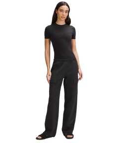 Lululemon Wundermost Ultra-Soft Nulu Hip-Length Crewneck Shirt Black