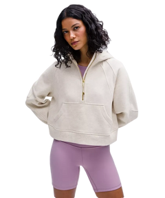 Lululemon Scuba Oversized Half-Zip Hoodie Heathered Bone/Gold