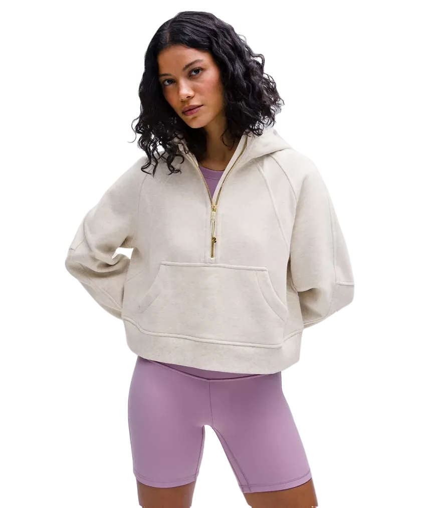 Lululemon Scuba Oversized Half-Zip Hoodie Heathered Bone/Gold