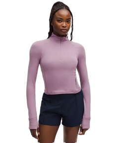 Lululemon It's Rulu Cropped Half Zip Updated Lavender Lux