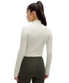 Lululemon It's Rulu Cropped Half Zip Updated Bone