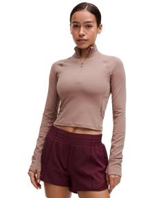 Lululemon It's Rulu Cropped Half Zip Updated Twilight Rose