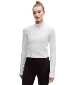 Lululemon It's Rulu Cropped Half Zip Updated White