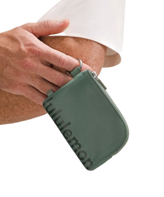 Lululemon Clippable Card Pouch Grey Eucalyptus/Legacy Green